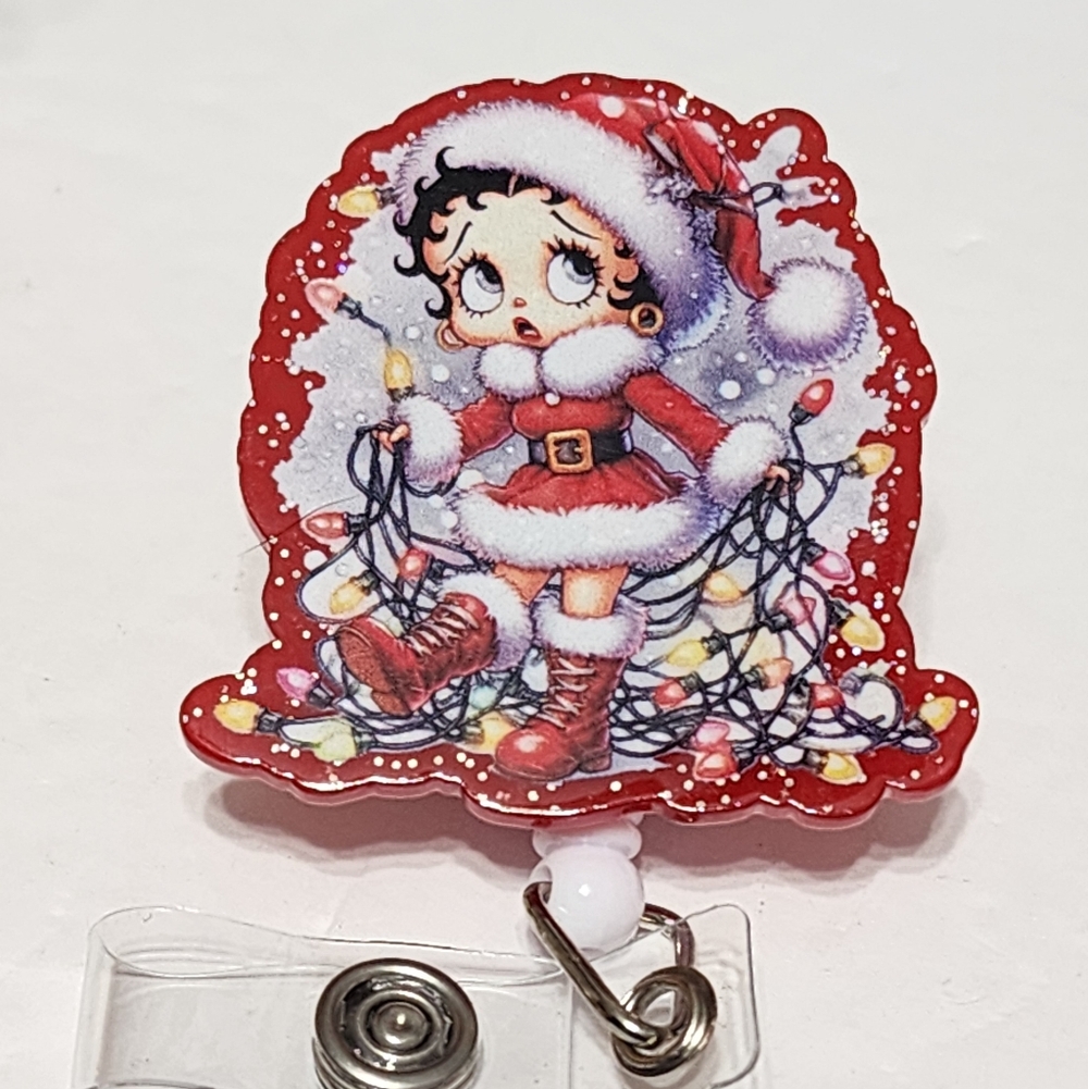 Bet Boo Christmas Badge Reel Xmas Holiday Lights Gift Stocking Stuffer Coworker